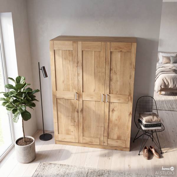 Drehtürenschrank Woodston Wildeiche / Wildeiche Dekor - Ohne Spiegeltür/-en