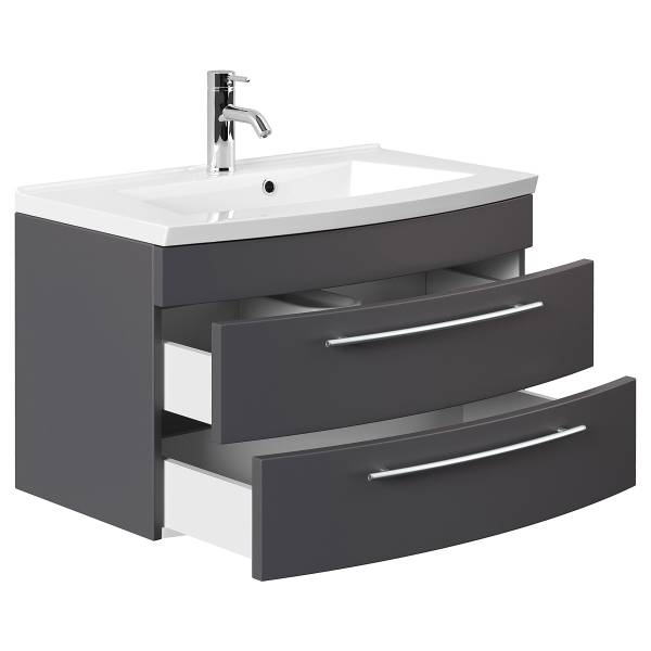 Meuble vasque Luna Anthracite - Largeur : 82 cm
