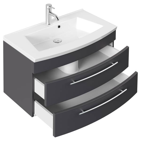 Meuble vasque Luna Anthracite - Largeur : 82 cm