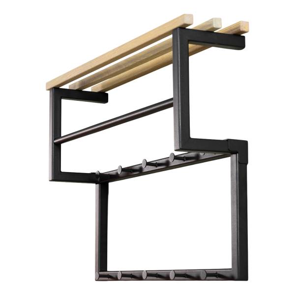 Wandgarderobe Rizzoli XS Eiche massiv / Metall - Eiche / Schwarz