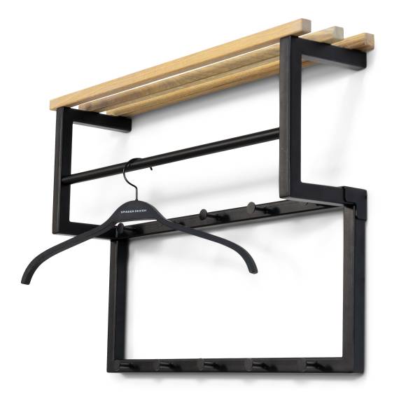 Wandgarderobe Rizzoli XS Eiche massiv / Metall - Eiche / Schwarz