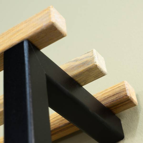 Wandgarderobe Rizzoli XS Eiche massiv / Metall - Eiche / Schwarz