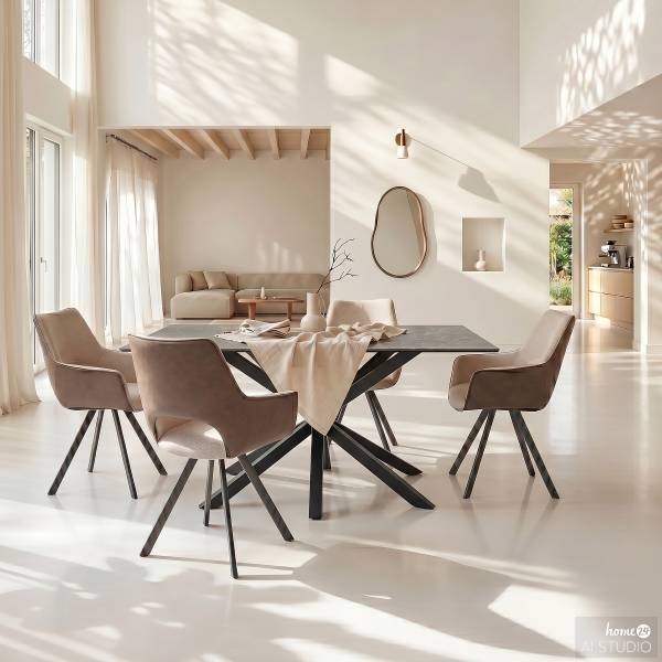 Esstisch Holcot rechteckig Schwarz - 160 x 90 cm