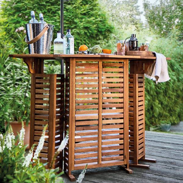 Gartenbar TURNTABLE Akazienholz - Natur