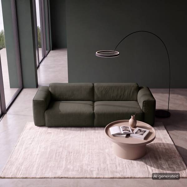 3-Sitzer Sofa HUDSON Webstoff Saia: Graugrün meliert