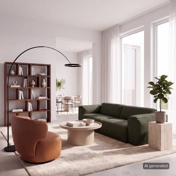 3-Sitzer Sofa HUDSON Webstoff Saia: Graugrün meliert