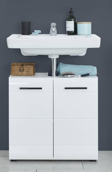 Badezimmerset Skin 2-teilig Hochglanz Weiß