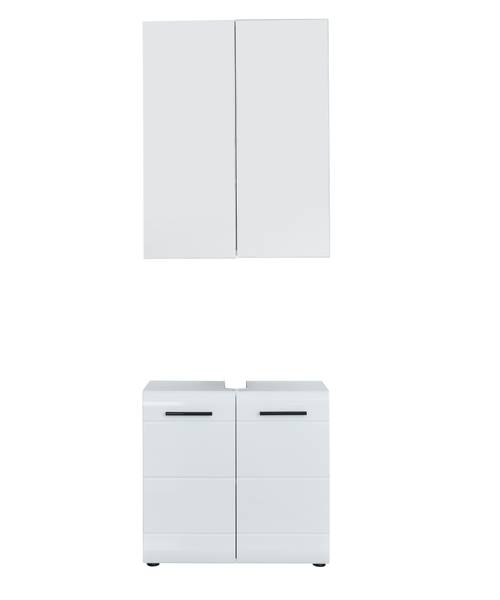 Badezimmerset Skin 2-teilig Hochglanz Weiß