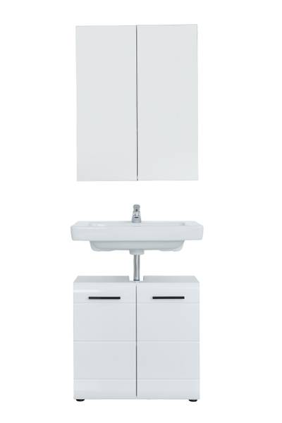 Badezimmerset Skin 2-teilig Hochglanz Weiß