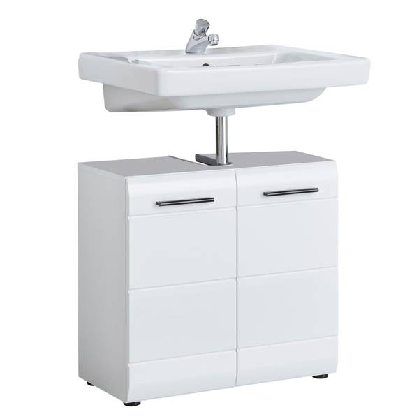 Badezimmerset Skin 2-teilig Hochglanz Weiß