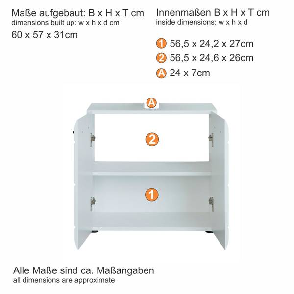 Badezimmerset Skin 2-teilig Hochglanz Weiß
