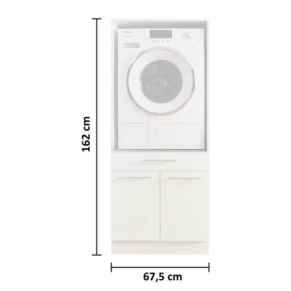Wasmachinekast-set Laundreezy B antracietkleurig - 185 x 200 cm
