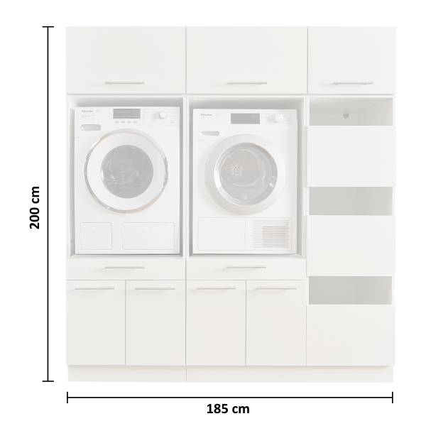 Wasmachinekast-set Laundreezy B antracietkleurig - 185 x 200 cm