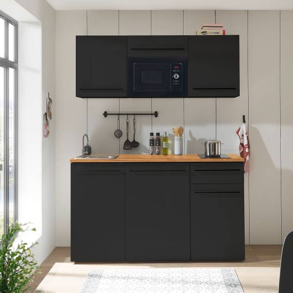Cuisine Pattburg Noir mat - Sans électroménager