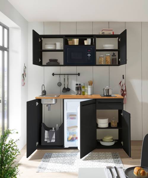Cuisine Pattburg Noir mat - Sans électroménager