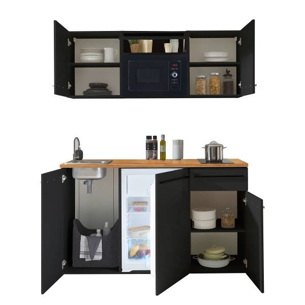 Cuisine Pattburg Noir mat - Sans électroménager