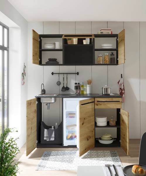 Singleküche Pattburg Eiche Artisan Dekor - Ohne Elektrogeräte