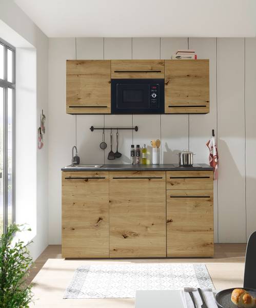 Singleküche Pattburg Eiche Artisan Dekor - Ohne Elektrogeräte