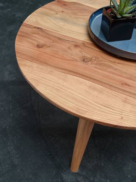 Tavolino da salotto Offenbach Legno massello di acacia - Marrone chiaro