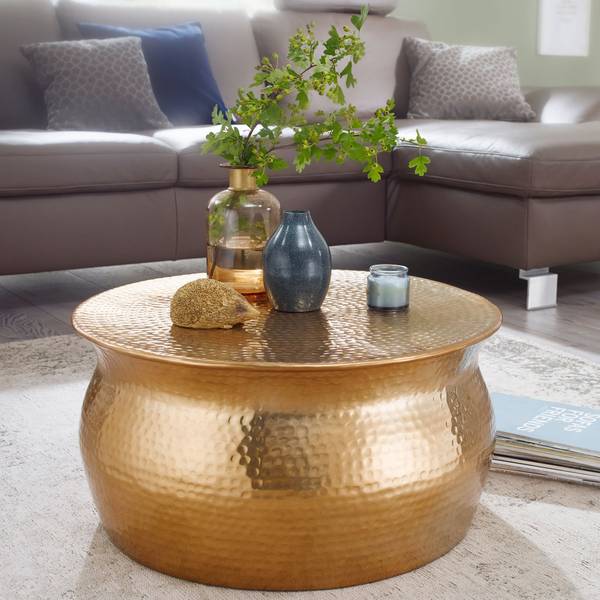 Couchtisch Hainburg Aluminium - Gold - Gold - 60 x 31 cm