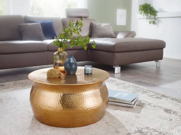 Couchtisch Hainburg Aluminium - Gold - Gold - 60 x 31 cm