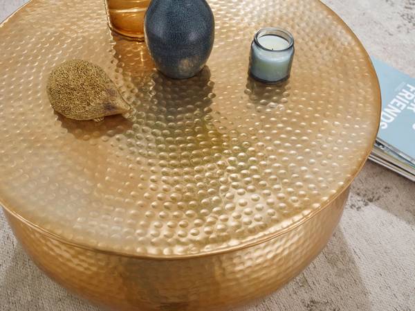 Couchtisch Hainburg Aluminium - Gold - Gold - 60 x 31 cm