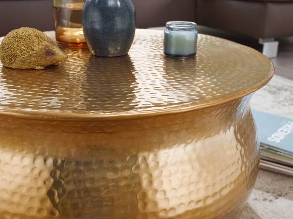 Couchtisch Hainburg Aluminium - Gold - Gold - 60 x 31 cm