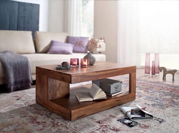 Couchtisch Reinfeld Sheesham Massiv - Dunkelbraun