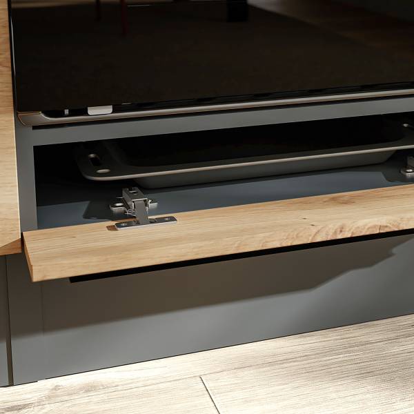 Eck-Küchenzeile Pattburg Eiche Artisan Dekor - Breite: 220 cm - Mit Elektrogeräten