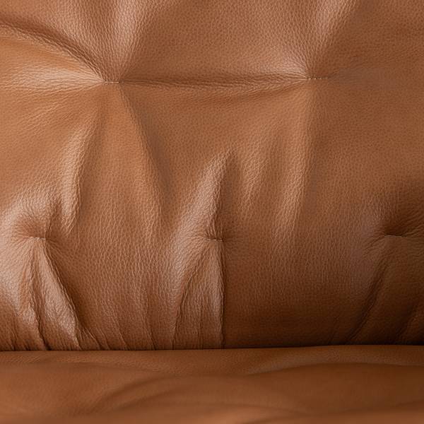 Relaxsessel HARRIGA Leder / Eisen - Hellbraun / Schwarz - Echtleder Ulicia: Cognac