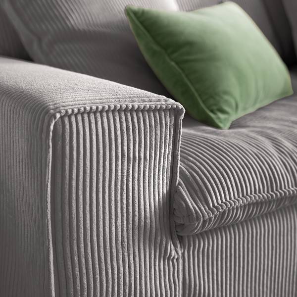 3-Sitzer Sofa BUCKSTON Cordstoff Zuri: Grau