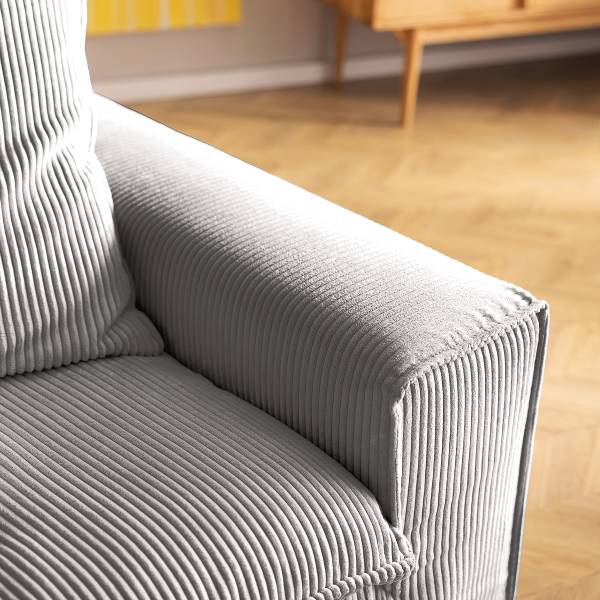 3-Sitzer Sofa BUCKSTON Cordstoff Zuri: Grau