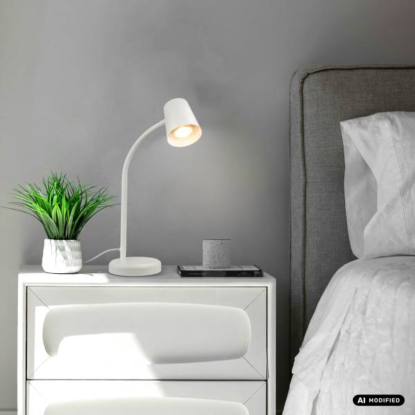 Tischleuchte Sallani Aluminium - Weiß