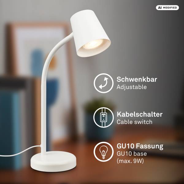 Tischleuchte Sallani Aluminium - Weiß