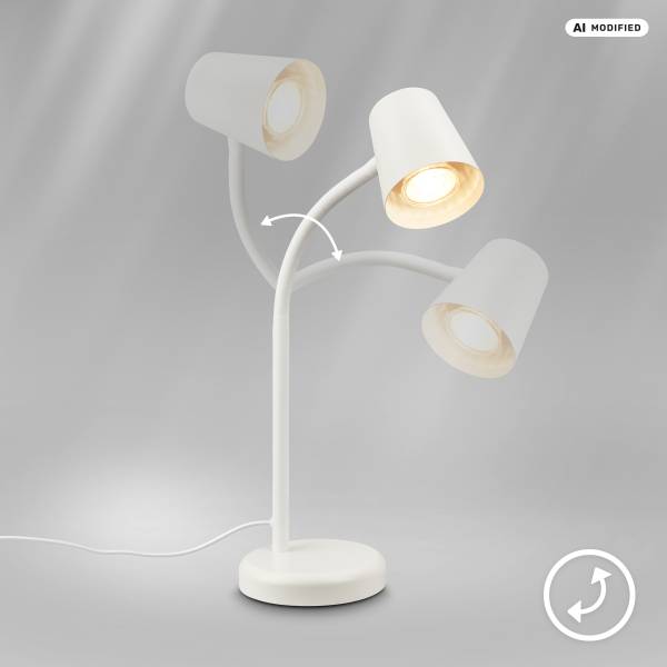 Tischleuchte Sallani Aluminium - Weiß