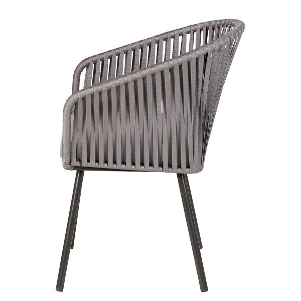 Gartenstuhl NOXI 2er-Set Stahl / Polyester - Hellgrau