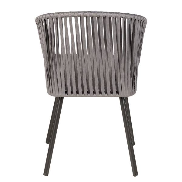 Gartenstuhl NOXI 2er-Set Stahl / Polyester - Hellgrau
