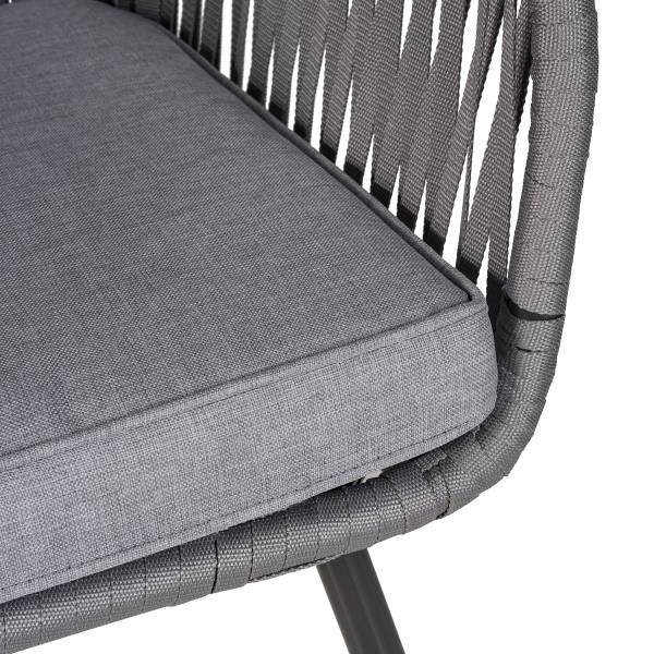 Gartenstuhl NOXI 2er-Set Stahl / Polyester - Hellgrau
