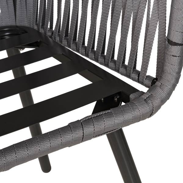 Gartenstuhl NOXI 2er-Set Stahl / Polyester - Hellgrau