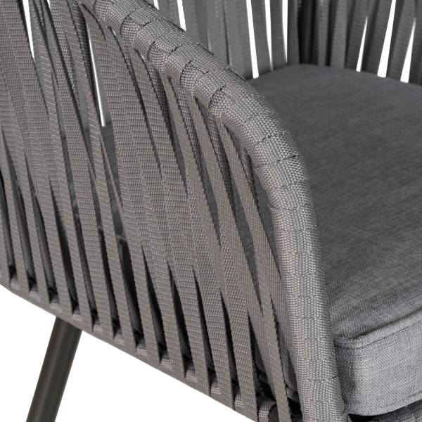 Gartenstuhl NOXI 2er-Set Stahl / Polyester - Hellgrau