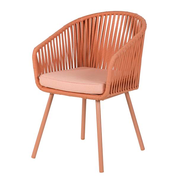 Gartenstuhl NOXI 2er-Set Stahl / Polyester - Flamingorosa