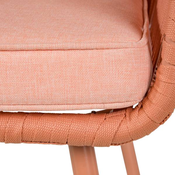 Gartenstuhl NOXI 2er-Set Stahl / Polyester - Flamingorosa