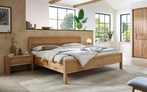 Letto con illuminazione Zabud rovere - 200 x 200cm