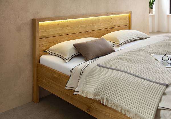 Letto con illuminazione Zabud rovere - 200 x 200cm
