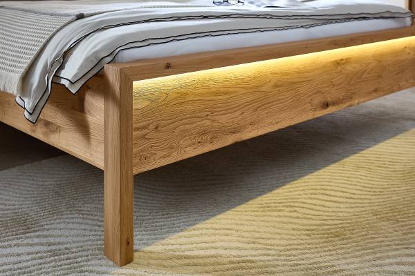 Letto con illuminazione Zabud rovere - 200 x 200cm