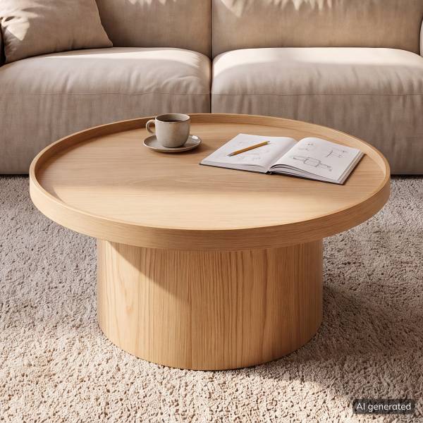 Couchtisch BOURAPIL Echtholzfurnier - Eiche