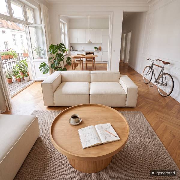 Couchtisch BOURAPIL Echtholzfurnier - Eiche