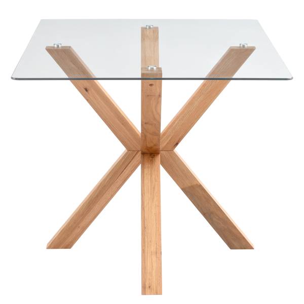 Table en bois DUODA rectangle Verre / Chêne massif - Chêne