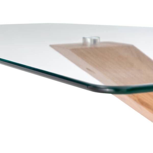 Table en bois DUODA rectangle Verre / Chêne massif - Chêne