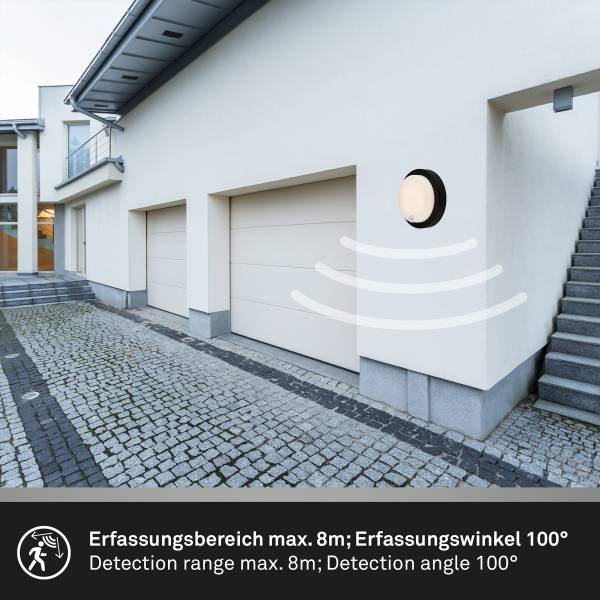 LED-Wandleuchte Presigo Polypropylen - 1-flammig - Schwarz